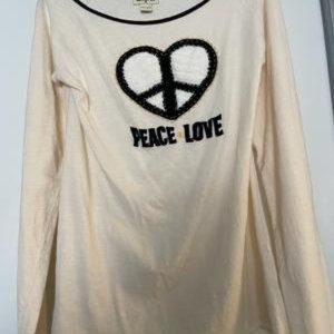 Women's LUCKY BRAND Light weight Long sleeve Heart/Peace Sign shirt